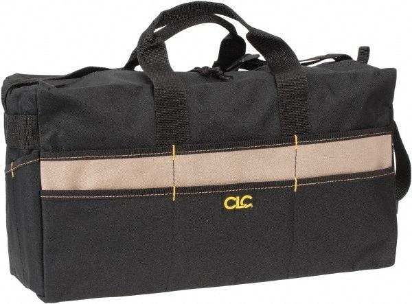CLC - 17 Pocket Black & Khaki Polyester Tool Bag - 18" Wide x 7" Deep x 9" High - Exact Tool & Supply