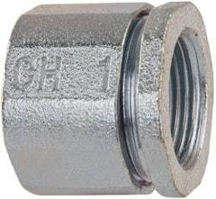 Cooper Crouse-Hinds - 1" Trade, Malleable Iron Threaded Rigid/Intermediate (IMC) Conduit Coupling - Noninsulated - Exact Tool & Supply
