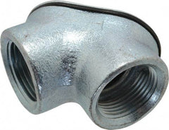 Cooper Crouse-Hinds - 1" Trade, Malleable Iron Threaded Angled Rigid/Intermediate (IMC) Conduit Elbow - Insulated - Exact Tool & Supply