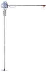 Neptune Mixer - 60 psi Air Pressure, 1/10 hp, Lab Clamp, Air Powered Mixer - 20 Inch Long Shaft, 316 Stainless Steel Shaft, 200 to 2,000 RPM, Compatible with Drum Container - Exact Tool & Supply