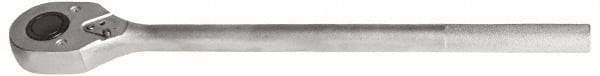 Proto - 1" Drive Pear Head Male/Female Drive Ratchet - Chrome Finish, 26" OAL, 24 Gear Teeth, Standard Head - Exact Tool & Supply