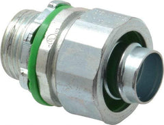 Cooper Crouse-Hinds - 1/2" Trade, Steel Threaded Straight Liquidtight Conduit Connector - Noninsulated - Exact Tool & Supply