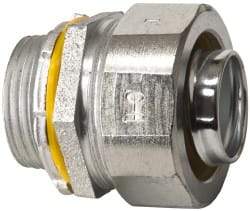 Cooper Crouse-Hinds - 1" Trade, Malleable Iron Threaded Straight Liquidtight Conduit Connector - Noninsulated - Exact Tool & Supply