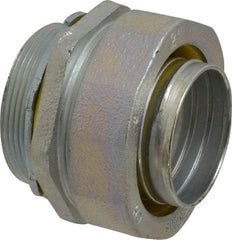 Cooper Crouse-Hinds - 2" Trade, Malleable Iron Threaded Straight Liquidtight Conduit Connector - Noninsulated - Exact Tool & Supply