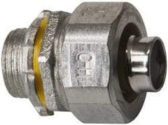 Cooper Crouse-Hinds - 1/2" Trade, Malleable Iron Threaded Straight Liquidtight Conduit Connector - Noninsulated - Exact Tool & Supply