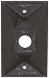 Cooper Crouse-Hinds - 1 Outlet, 1/2" Hole Diam, Powder Coat Finish, Rectangle Noncorrosive Weatherproof Box Cover - 4-1/2" Long x 2-3/4" Wide x 7/8" High, Wet Locations, Aluminum, UL Listed - Exact Tool & Supply