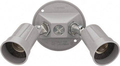 Cooper Crouse-Hinds - 3 Outlet, Powder Coat Finish, Round Noncorrosive Weatherproof Box Cover - 11" Long x 4-1/4" Wide x 5-1/8" High, Aluminum, UL Listed - Exact Tool & Supply