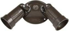 Cooper Crouse-Hinds - 3 Outlet, Powder Coat Finish, Round Noncorrosive Weatherproof Box Cover - 11" Long x 4-1/4" Wide x 5-1/8" High, Aluminum, UL Listed - Exact Tool & Supply