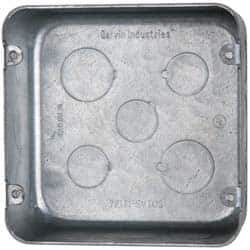 Cooper Crouse-Hinds - 1 Gang, (17) 1/2 & 3/4" Knockouts, Steel Square Outlet Box - 4-11/16" Overall Height x 4-11/16" Overall Width x 2-1/8" Overall Depth - Exact Tool & Supply
