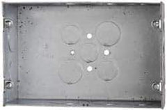 Cooper Crouse-Hinds - 2 Gang, (15) 1, 1/2 & 3/4" Knockouts, Steel Rectangle Outlet Box - 4-1/2" Overall Height x 6-13/16" Overall Width x 2-1/2" Overall Depth - Exact Tool & Supply