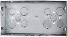 Cooper Crouse-Hinds - 3 Gang, (24) 1, 1/2 & 3/4" Knockouts, Steel Rectangle Outlet Box - 4-1/2" Overall Height x 8-5/8" Overall Width x 2-1/2" Overall Depth - Exact Tool & Supply