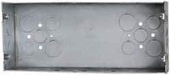 Cooper Crouse-Hinds - 4 Gang, (22) 1, 1/2 & 3/4" Knockouts, Steel Rectangle Outlet Box - 4-1/2" Overall Height x 10-7/18" Overall Width x 2-1/2" Overall Depth - Exact Tool & Supply