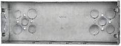 Cooper Crouse-Hinds - 5 Gang, (24) 1, 1/2 & 3/4" Knockouts, Steel Rectangle Outlet Box - 4-1/2" Overall Height x 12-1/4" Overall Width x 2-1/2" Overall Depth - Exact Tool & Supply