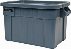 Rubbermaid - 20 Gal, 400 Lb Load Capacity Gray Polypropylene Tote Container - Nesting, 27.9" Long x 17.4" Wide x 15.1" High, Lid Included - Exact Tool & Supply