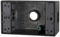 Cooper Crouse-Hinds - 1 Gang, (3) 1/2" Knockouts, Aluminum Rectangle Outlet Box - 4-9/16" Overall Height x 2-7/8" Overall Width x 2" Overall Depth, Weather Resistant - Exact Tool & Supply