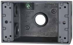 Cooper Crouse-Hinds - 1 Gang, (5) 1/2" Knockouts, Aluminum Rectangle Outlet Box - 4-9/16" Overall Height x 2-7/8" Overall Width x 2" Overall Depth, Weather Resistant - Exact Tool & Supply