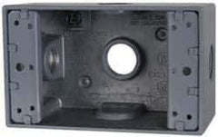 Cooper Crouse-Hinds - 1 Gang, (5) 1/2" Knockouts, Aluminum Rectangle Outlet Box - 4-9/16" Overall Height x 2-7/8" Overall Width x 2" Overall Depth, Weather Resistant - Exact Tool & Supply