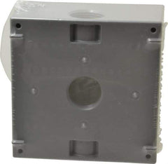 Cooper Crouse-Hinds - 2 Gang, (5) 3/4" Knockouts, Aluminum Rectangle Outlet Box - 4-9/16" Overall Height x 4-5/8" Overall Width x 2-1/16" Overall Depth, Weather Resistant - Exact Tool & Supply