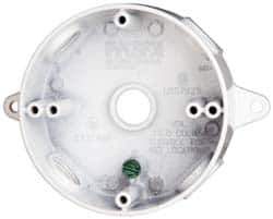 Cooper Crouse-Hinds - 1 Gang, (4) 1/2" Knockouts, Aluminum Round Outlet Box - 4-1/8" Overall Height x 4" Overall Width x 1-1/2" Overall Depth, Weather Resistant - Exact Tool & Supply