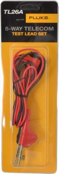 Fluke - Black/Red Electrical Test Equipment Leads Set - Use with Blade-Shaped Terminals, Gripping Terminals, Penetrating Larger Gauge Wires, Piercing Small Gauge (22-28 AWG) Wires, Threaded Terminals, Wire-Wrapped Terminals - Exact Tool & Supply