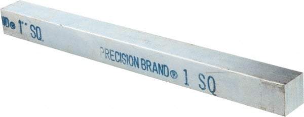 Precision Brand - 12" Long x 1" High x 1" Wide, Zinc-Plated Key Stock - Low Carbon Steel - Exact Tool & Supply