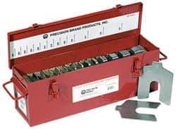 Precision Brand - 80 Piece, 5 Inch Long x 5 Inch Wide x 0.001 to 0.075 Inch Thick, Assortment Slotted Shim Stock - Stainless Steel, 0.001 to 0.075 Inch Thick, 1-5/8 Inch Wide Slot - Exact Tool & Supply