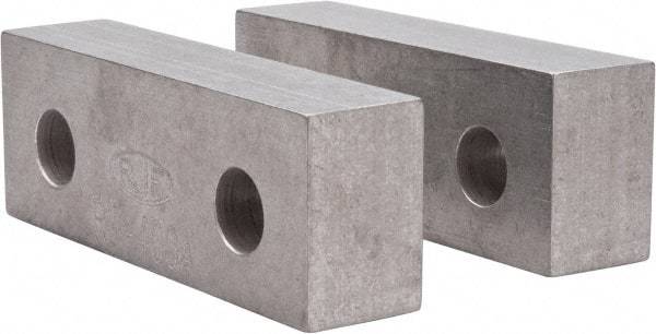 Gibraltar - 4-1/8" Wide x 1-1/2" High x 1" Thick, Flat/No Step Vise Jaw - Soft, Aluminum, Fixed Jaw, Compatible with 4" Vises - Exact Tool & Supply