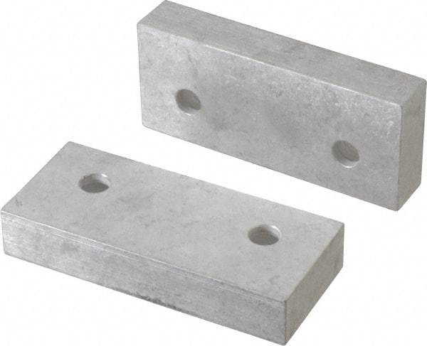 Gibraltar - 4-1/8" Wide x 1-3/4" High x 3/4" Thick, Flat/No Step Vise Jaw - Soft, Aluminum, Fixed Jaw, Compatible with 4" Vises - Exact Tool & Supply