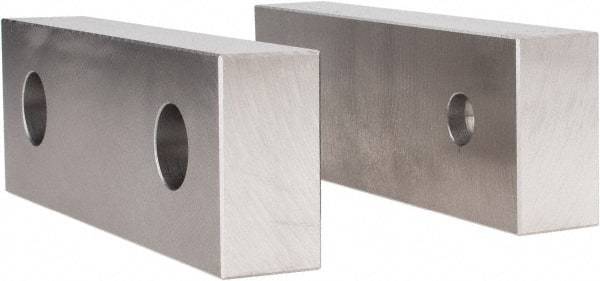 Gibraltar - 6-1/8" Wide x 2" High x 1" Thick, Flat/No Step Vise Jaw - Soft, Steel, Fixed Jaw, Compatible with 6" Vises - Exact Tool & Supply