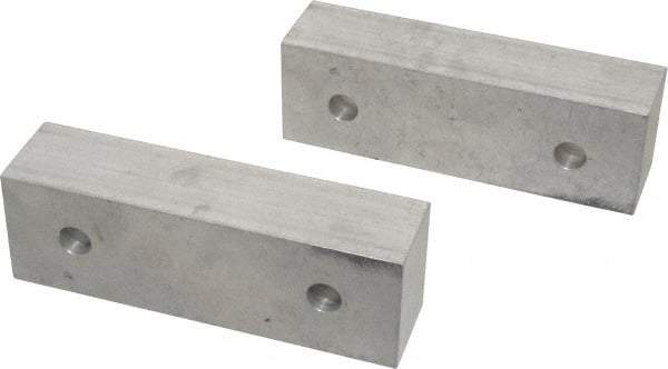 Gibraltar - 6-1/8" Wide x 2" High x 1-1/2" Thick, Flat/No Step Vise Jaw - Soft, Aluminum, Fixed Jaw, Compatible with 6" Vises - Exact Tool & Supply