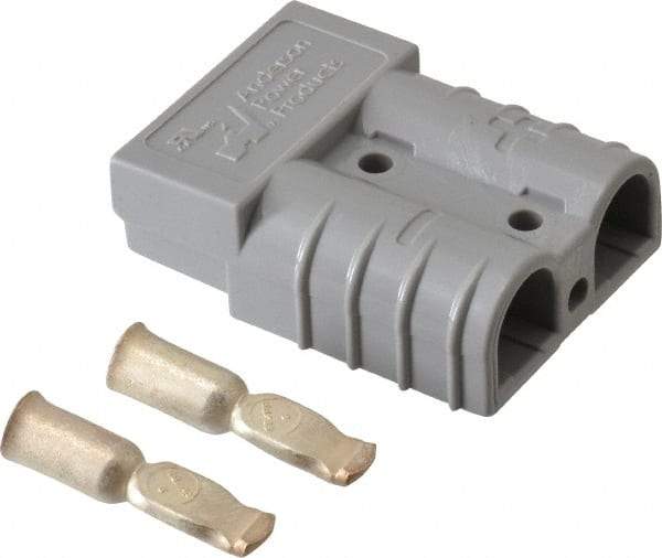 Made in USA - 6 AWG, 600 V, 50 A, Battery Connector - Gray - Exact Tool & Supply