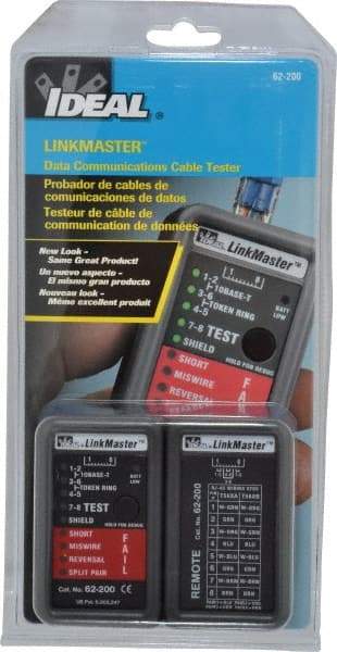Ideal - STP & UTP Cable Tester - 10BaseT, T568A & T568B Connectors - Exact Tool & Supply