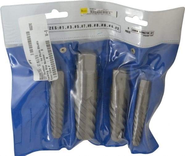 Interstate - 4 Piece Spiral Flute Screw Extractor Set - Screw Range 3/4 to 2-1/8" - Exact Tool & Supply