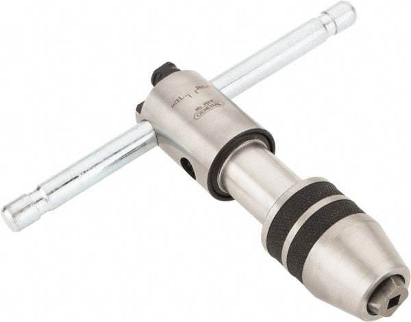 General - #12 to 1/2" Tap Capacity, T Handle Tap Wrench - 4-1/4" Overall Length, Ratcheting - Exact Tool & Supply