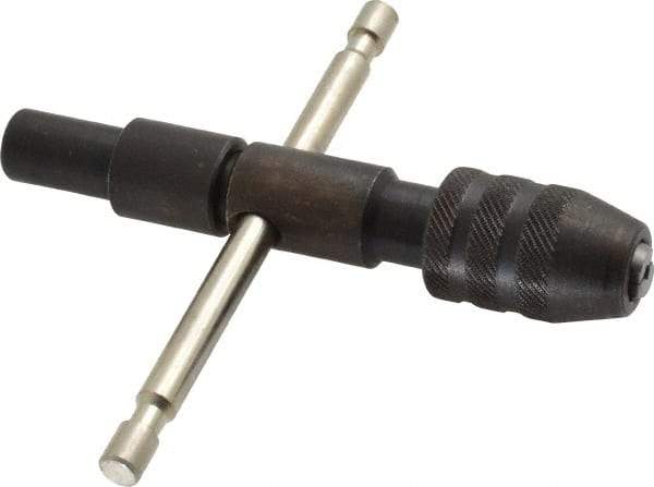 Made in USA - #0 to 1/4" Tap Capacity, T Handle Tap Wrench - 3-1/2" Overall Length - Exact Tool & Supply