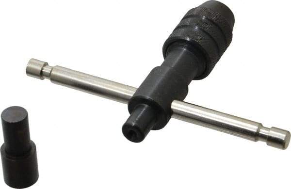 Made in USA - 1/4 to 1/2" Tap Capacity, T Handle Tap Wrench - 4" Overall Length - Exact Tool & Supply