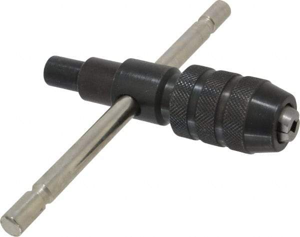 Made in USA - 1/2 to 3/4" Tap Capacity, T Handle Tap Wrench - 4-1/2" Overall Length - Exact Tool & Supply