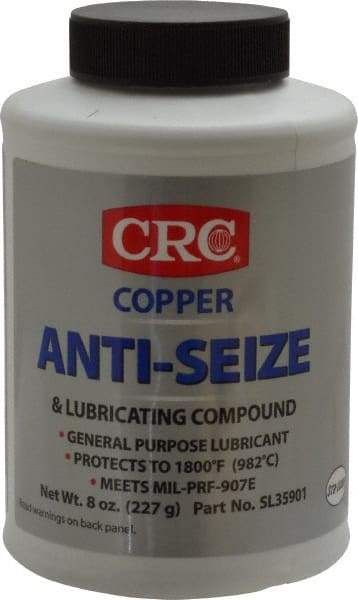 CRC - 8 oz Bottle General Purpose Anti-Seize Lubricant - Copper, -95 to 1,800°F, Bronze, Water Resistant - Exact Tool & Supply