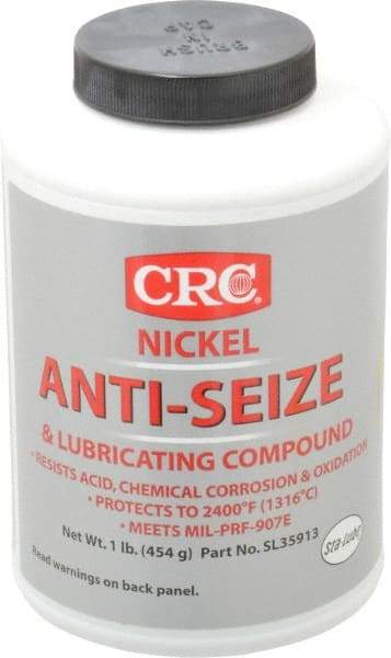 CRC - 16 oz Bottle High Temperature Anti-Seize Lubricant - Nickel, -95 to 2,400°F, Gray, Water Resistant - Exact Tool & Supply