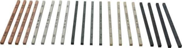 Value Collection - 20 Piece Aluminum Oxide & Silicon Carbide Polishing Stone Kit - Very Fine, Extra Fine & Super Fine - Exact Tool & Supply