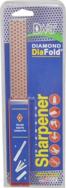 DMT - Fine Grade, Diamond Whetstone Sharpener - 600 Grit, 25 Micron, Diamond Area 4.3" Long x 1" Wide, 9-1/2" Open Length, 5" Closed Length - Exact Tool & Supply