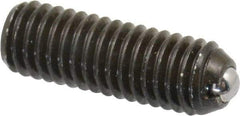 Vlier - 10-32, 0.094" Ball Diam, 0.57" Body Length, 0.025" Max Ball Reach, Threaded Ball Plunger - Steel Body, Stainless Steel Ball, 1.5 Lb Initial End Force, 3 Lb Final End Force - Exact Tool & Supply