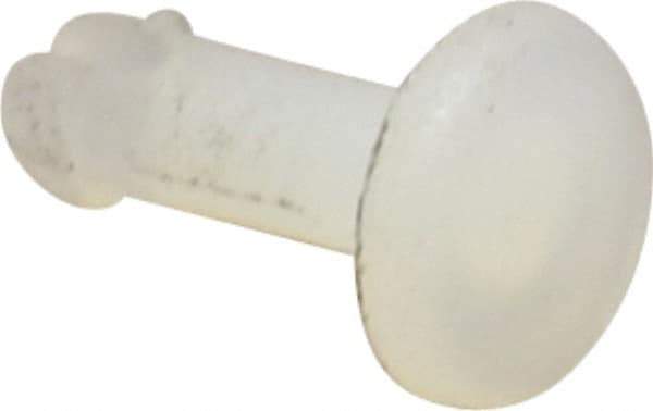 Made in USA - 0.08" Hole Diam, 19/64" OAL, Split Shank, Nylon Panel Rivet - 0.265" Length Under Head, 0.2" Material Thickness, 0.186" Head Diam - Exact Tool & Supply