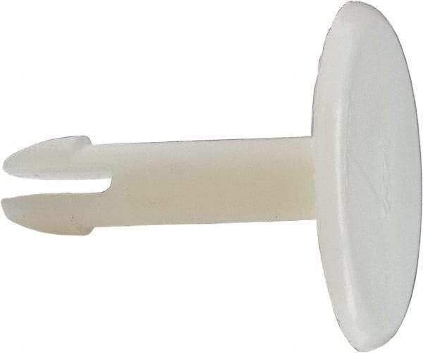 Made in USA - 0.18" Hole Diam, 7/8" OAL, Split Shank, Nylon Panel Rivet - 0.816" Length Under Head, 0.636" Material Thickness, 3/4" Head Diam - Exact Tool & Supply