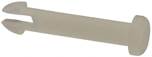 Made in USA - 0.093" Hole Diam, 0.595" OAL, Split Shank, Nylon Panel Rivet - 0.545" Length Under Head, 0.46" Material Thickness, 0.155" Head Diam - Exact Tool & Supply