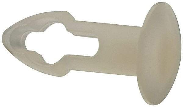 Made in USA - 5/32" Hole Diam, Keyhole Shank, Nylon Panel Rivet - 9/32" Material Thickness, 5/16" Head Diam - Exact Tool & Supply