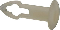 Made in USA - 5/32" Hole Diam, Keyhole Shank, Nylon Panel Rivet - 3/8" Material Thickness, 5/16" Head Diam - Exact Tool & Supply