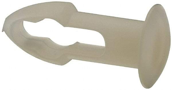 Made in USA - 3/16" Hole Diam, Keyhole Shank, Nylon Panel Rivet - 5/16" Material Thickness, 5/16" Head Diam - Exact Tool & Supply