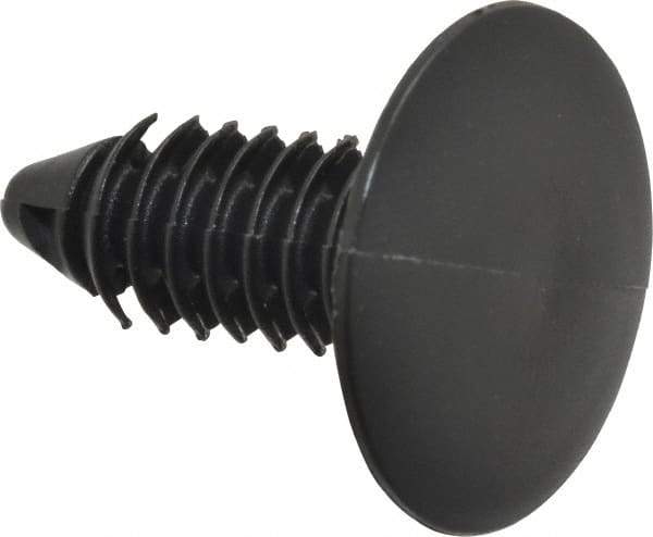 Made in USA - 1/4" to 1/4" Hole Diam, Ratchet Shank, Nylon Panel Rivet - 0.8" Length Under Head, 0.15" to 0.535" Material Thickness, 0.7" Head Diam - Exact Tool & Supply