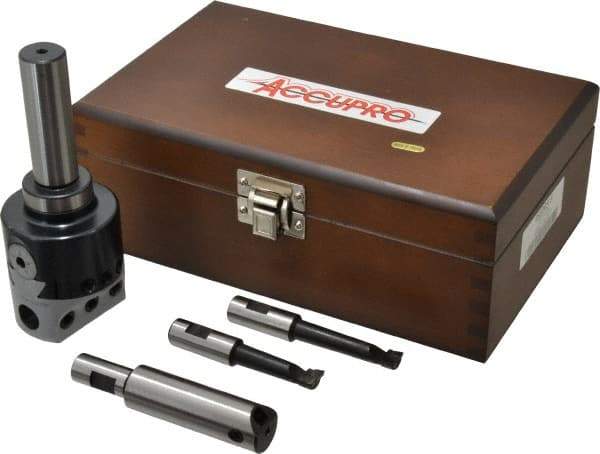 Accupro - 2 Inch Body, 3/4 Inch Boring Bar Hole Diameter, Manual Offset Boring Head - Threaded Mount, 7/8-20 Thread - Exact Tool & Supply